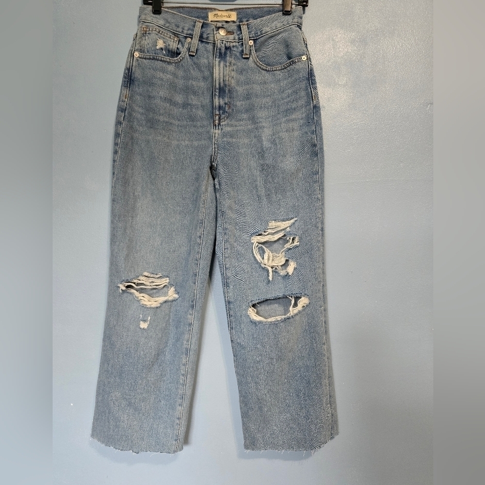 Madewell Baggy Straight Jeans Size 25 Blue - Picture 1 of 10